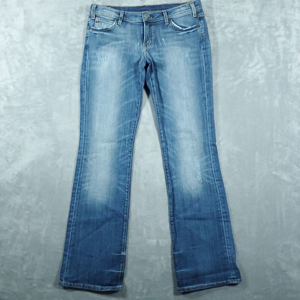 Citizens Of Humanity Jeans Womens 32 Boot Cut Low Skull Bunny Embroidered 32x32